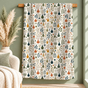 Künstlerisch Boho Regenbogen Blumen Decke Rusty Sa