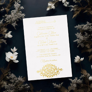 Künstlerisch Botanisch Floral Paisley Muslimische Folieneinladung