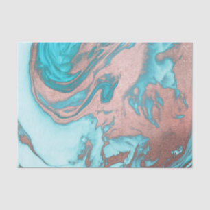 Künstlerisch Chic Rose Gold Aqua Mint Blaues Marmo Seidenpapier