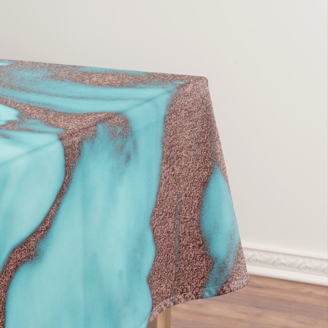 Künstlerisch Chic Rose Gold Aqua Mint Blaues Marmo Tischdecke (Beispiel)