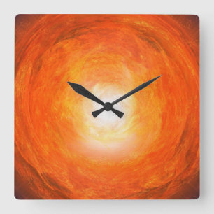 Künstlerisch farbenfrohe Wanduhr