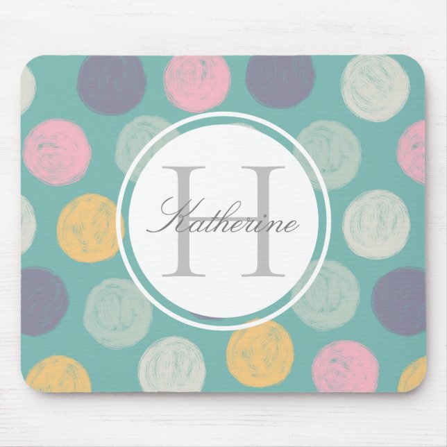 Künstlerisch farbig pastellfarbener Pollenpunkt Mousepad (Vorne)