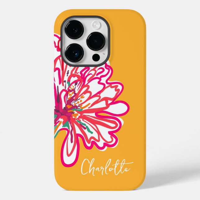 Künstlerisch-farbige Blume Case-Mate iPhone 14 Pro Hülle (Rückseite)