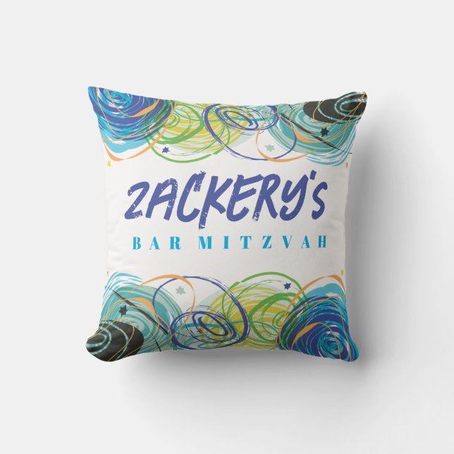 KÜNSTLERISCH FARTSY Bar Bat Mitzvah Party Pillow Kissen (Vorderseite)