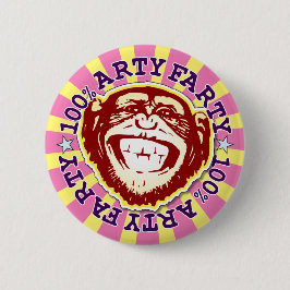 Künstlerisch Farty 100% Funny Funky Monkey Abzeich Button