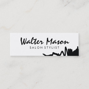 Künstlerisch gebürstetes Schwarz Mini Visitenkarte