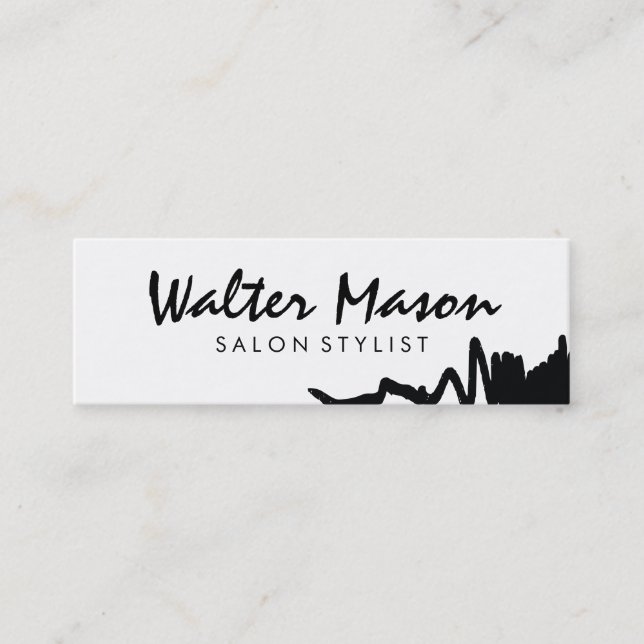 Künstlerisch gebürstetes Schwarz Mini Visitenkarte (Vorderseite)