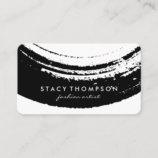 Künstlerisch gebürstetes Schwarz Visitenkarte (Vorderseite)