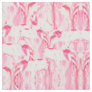 Künstlerisch Girly Pink Coral Abstrakte Blumenmale Stoff
