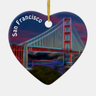 Künstlerisch, Golden Gate Bridge, San Francisco, Keramik Ornament