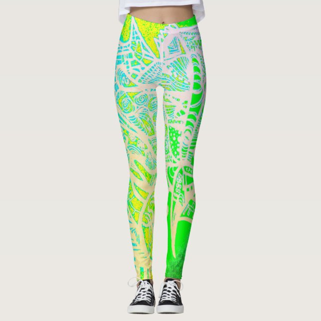 Künstlerisch-grün Leggings (Vorderseite)