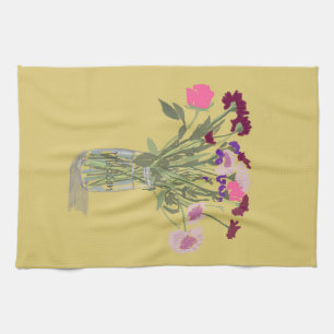 Künstlerisch Happy Colorful Wildblumen +Individuel Geschirrtuch
