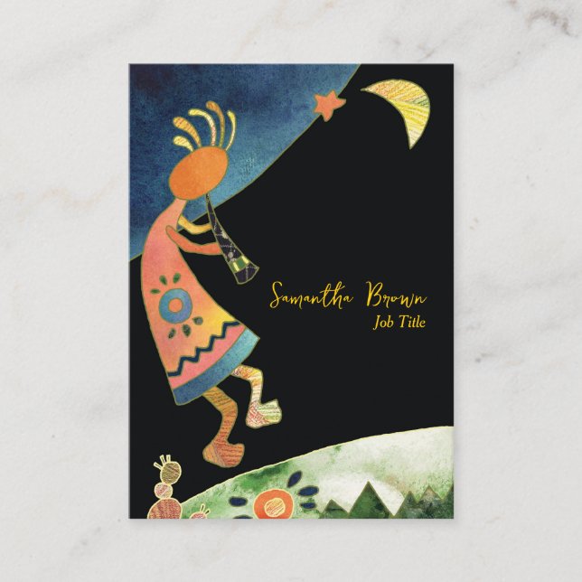 Künstlerisch inspirierende Kokopelli Visitenkarte (Vorderseite)