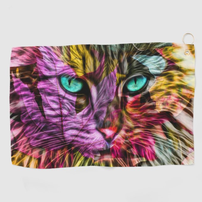 Künstlerisch Kitty Cat Golfhandtuch (Horizontal)
