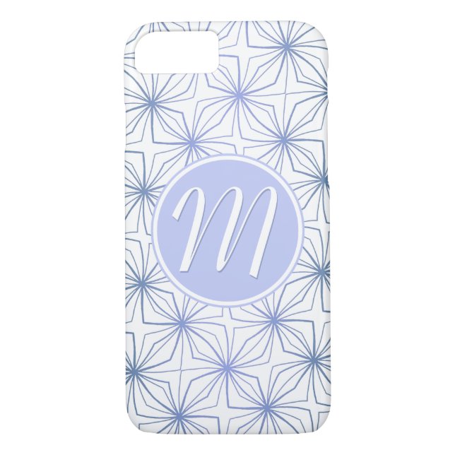 Künstlerisch Light Blue Lila Monogram Case-Mate iPhone Hülle (Rückseite)