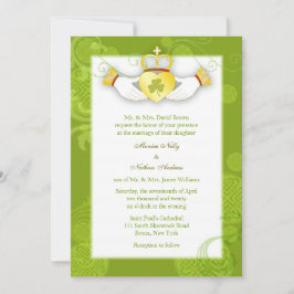 Künstlerisch Niedliche Claddagh Heart Irish Weddin Einladung