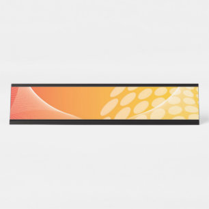 Künstlerisch Orange Art Deco Schreibtischnamensplakette