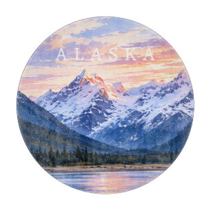 Künstlerisch Reisende Lieben Alaska Sonnenuntergan Schneidebrett