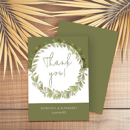 Künstlerisch-romantisches Grünkraut Dankeskarte