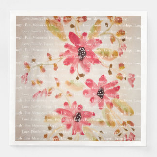 Künstlerisch rosa Blumendesigner Serviette