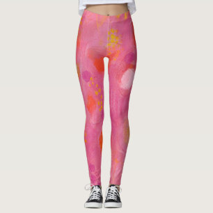 Künstlerisch rosa Orangengoldverzierungen Leggings