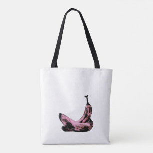 Künstlerisch rosa Schwarz-weiße Bananen Tasche
