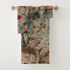 Künstlerisch rustikale Rote Rose Badhandtuch Set