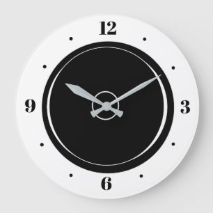 Künstlerisch  Schwarz-Weiß  Schlicht Große Wanduhr