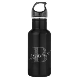 Künstlerisch skizzierte Monogrammnamen für Giralsk Edelstahlflasche