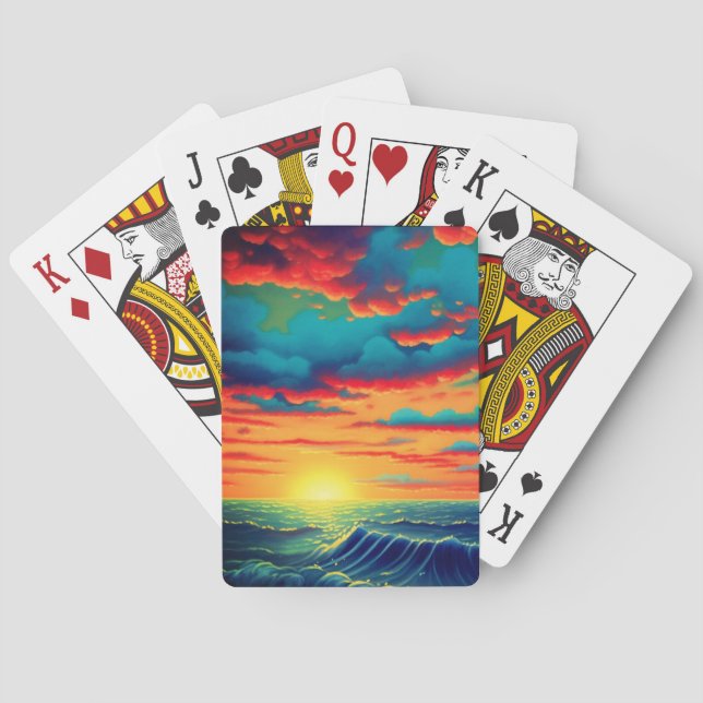Künstlerisch Sunset Spielkarten (Rückseite)