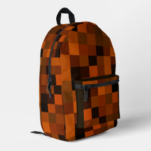 Künstlerisch weich warme farbenfrohe Retro Kariert Bedruckter Rucksack