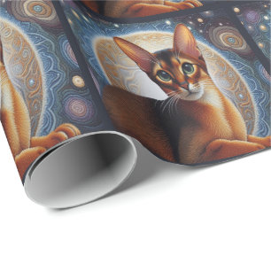 Künstlerische Abessinienkatze, moderne abessinisch Geschenkpapier