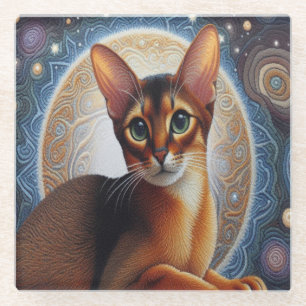 Künstlerische Abessinienkatze, moderne abessinisch Glasuntersetzer