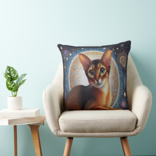 Künstlerische Abessinienkatze, moderne abessinisch Kissen