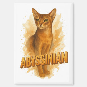 Künstlerische Abessinier Cat Illustration Wasserfa Magnet