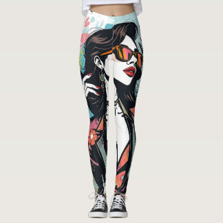 Künstlerische abstrakte Blumen-Spritzmalerei-Yogah Leggings