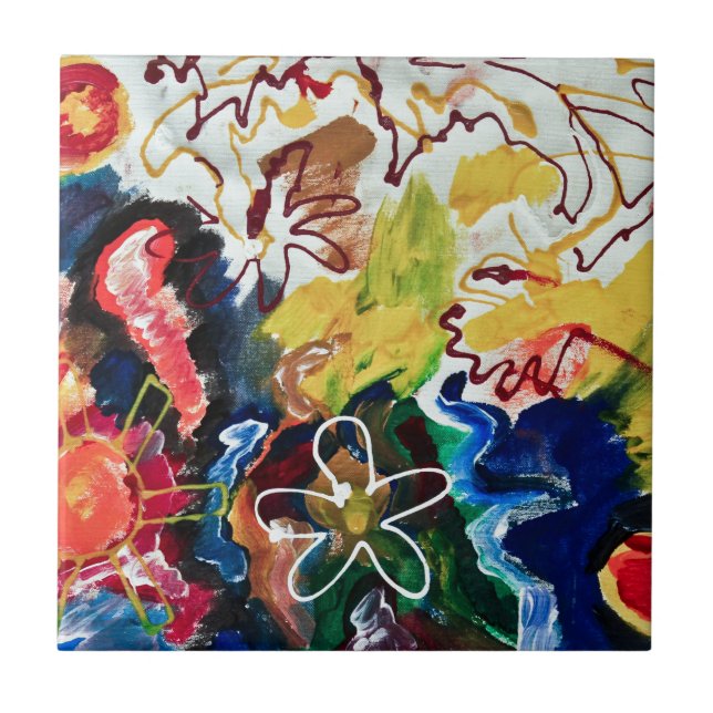 Künstlerische, abstrakte böhmische Kunst Fliese (Vorderseite)