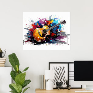 Künstlerische abstrakte Gitarrenmusikliebhaber-Kun Poster