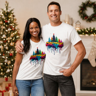 Künstlerische Abstrakte Weihnachtsbäume T-Shirt