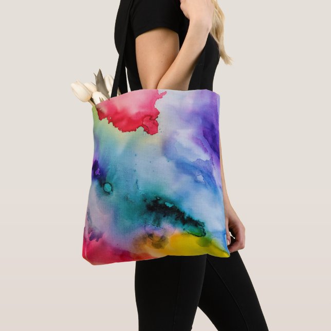 Künstlerische Abstriche in Wasserfarben Tasche (Von Nahem)