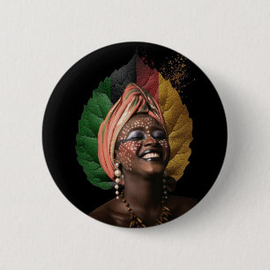Künstlerische afrikanische Frau Button