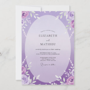 Künstlerische Amethyst-Malerei-Hochzeit Einladung