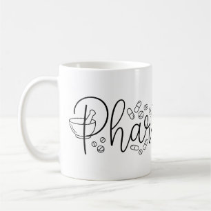 Künstlerische Apotheker-Typografie-Tasse Kaffeetasse