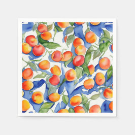 Künstlerische Aprikosen Obst Wasserfarben Muster Serviette