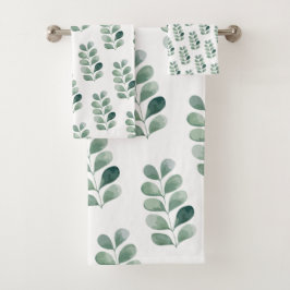 Künstlerische Aquarell-Botanik Badhandtuch Set