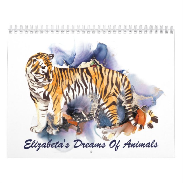 Künstlerische Aquarell-Tiere Personalisiert Kalender (Titelbild)
