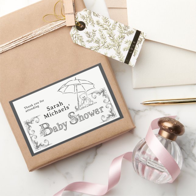 Künstlerische Babydusche Rechteckiger Aufkleber (Schenken)