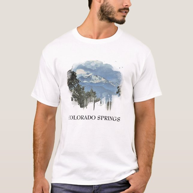 *~* Künstlerische Baumgebirge Colorado Springs T-Shirt (Vorderseite)