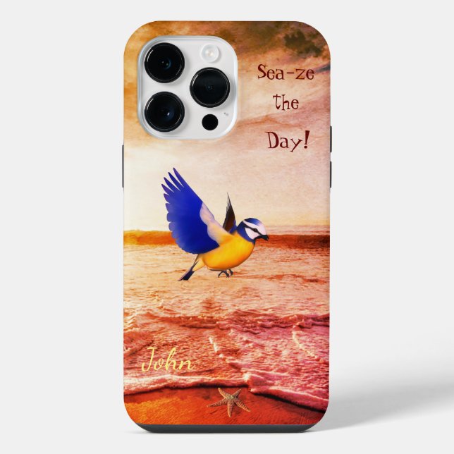 Künstlerische Beachszene iPhone 14 Pro Max Hülle (Rückseite)