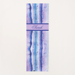 Künstlerische blaue Lavendel Wasserfarbenstrecken Yogamatte